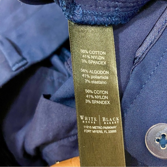 White House Black Market Blue Perfect Form Straight Crop Pants Size 10 - Picture 10 of 10